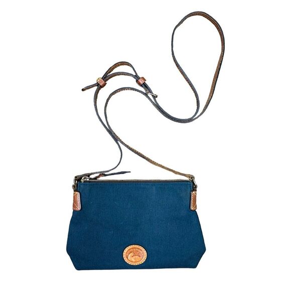 Dooney & Bourke Navy Blue Nylon Crossbody Pouchette - 6.25" x 2.5" x 8.5" - Picture 1 of 11